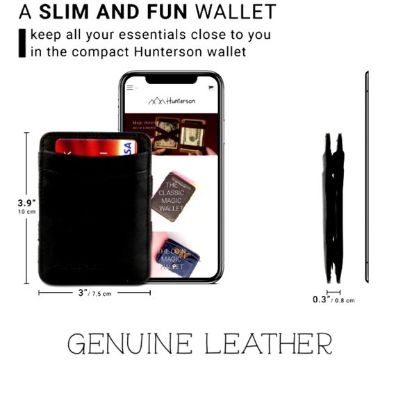 Genuine Leather Classic Magic Wallet Change Pocket - Picture 2 of 4